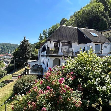 Saechsische-Schweiz-Ferienhaus-Wohnung-2-Mit-Hervorragendem-Panoramablick-Ueber-Das-Elbtal Königstein Exterior foto