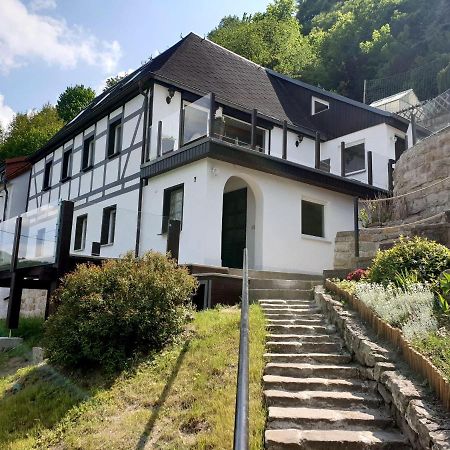 Saechsische-Schweiz-Ferienhaus-Wohnung-2-Mit-Hervorragendem-Panoramablick-Ueber-Das-Elbtal Königstein Exterior foto